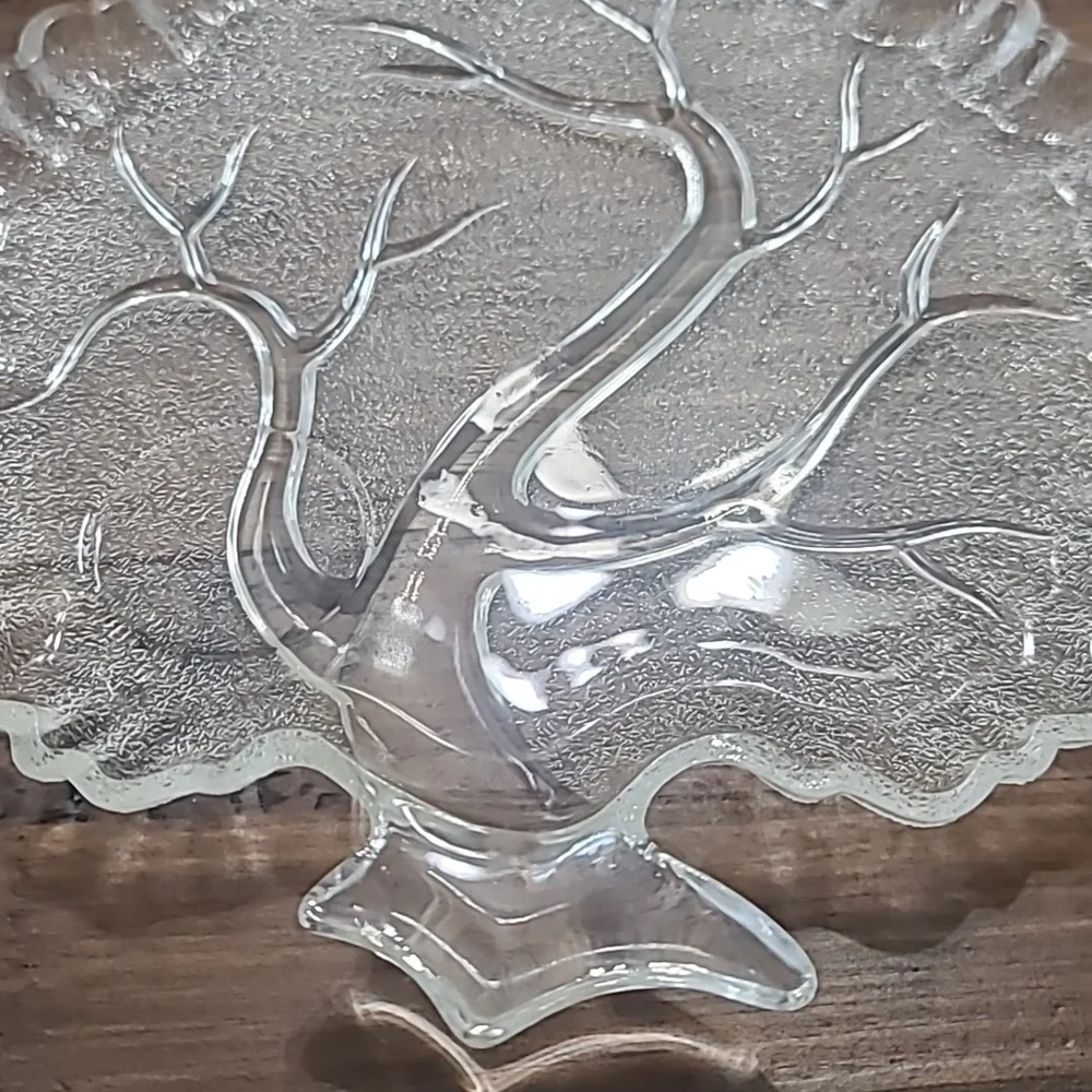 Vintage Hazel Atlas Tree Of Life Snack Tray Plate Only Set Of 4 - Picture 4 of 6